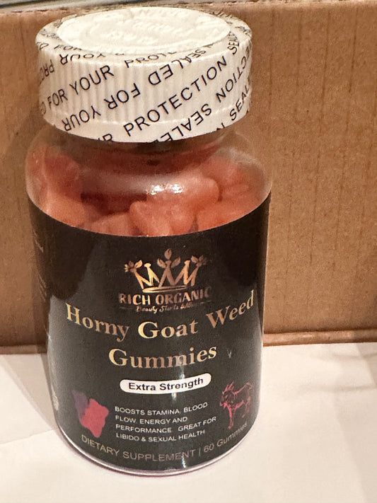 Horny Goat weed xtra strength Gummies, Strawberry 0 grams sugar